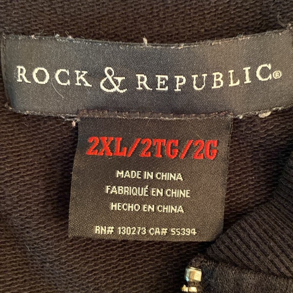 Rock & Republic - men’s French Terry full zip. Size XXL - Picture 3 of 9